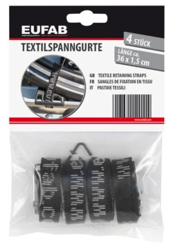 EUFAB Sangle De Serrage En Textile (pack De 4) 7 EUFAB Sangle De Serrage En Textile (pack De 4) -Magasin D'Équipement De Vélo Eufab 12011 Textilspanngurt 4er Pack 3