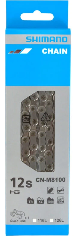 Shimano XT CN-M8100 Chaîne à 12 Vitesses Avec Quick-Link -Magasin D'Équipement De Vélo Shimano XT CN M8100 12 fach Kette mit Quick Link 20072595