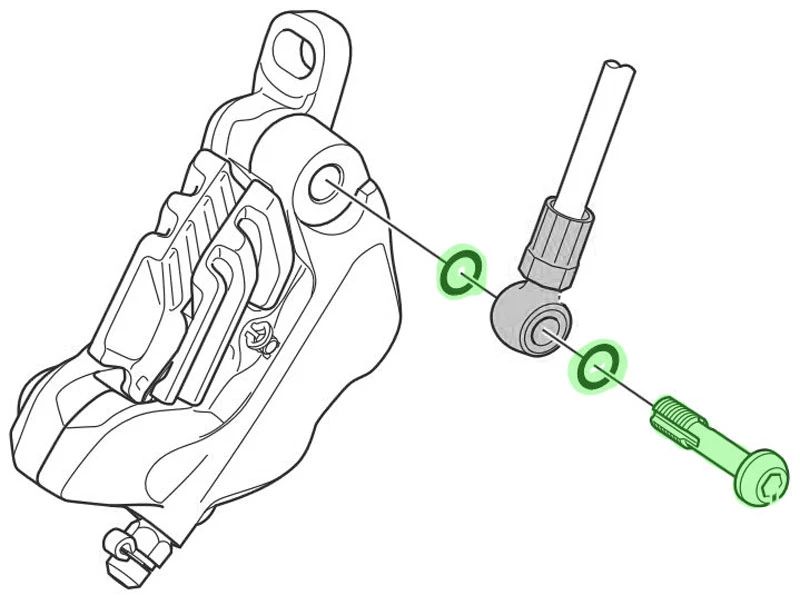 Shimano Vis De Conduite De Frein + Bague D'étanchéité Pour BR-M8120/7120 4 Shimano Vis De Conduite De Frein + Bague D'étanchéité Pour BR-M8120/7120 – Image 2