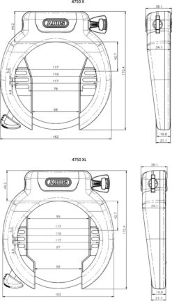 Abus Antivol De Cadre Pro Amparo 4750 XL NR -Magasin D'Équipement De Vélo abus 69353 20113958 Pro Amparo 4750 XL NR Rahmenschloss 3